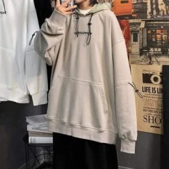 Hoodie Coréen ANAMY™ -Mode Vêtements Boutique hallyu street beige l hoodie coreen anamy 16672919650327