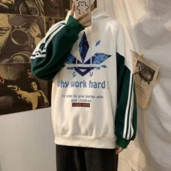 Hoodie Coréen WORKHARD™ -Mode Vêtements Boutique hallyu street blanc xs hoodie coreen workhard 16713490333719