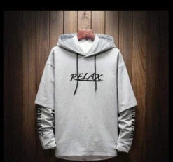 Hoodie Coréen RELAX™ -Mode Vêtements Boutique hallyu street gris m hoodie coreen relax 16714327326743