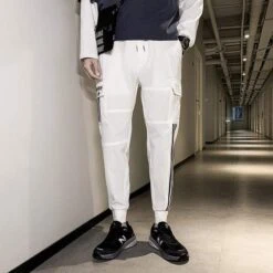 Pantalon Coréen DEATH™ -Mode Vêtements Boutique hallyu street pantalons s blanc pantalon coreen death 16704540508183