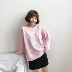 Sweatshirt Coréen BLUECLOUD™ -Mode Vêtements Boutique hallyu street sweatshirts taille unique rose sweatshirt coreen bluecloud 27968134840343
