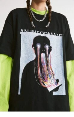 T-Shirt Coréen Oversize INFORMANT™ -Mode Vêtements Boutique hallyu street t shirt coreen oversize informant 27930509017111