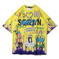 T-Shirt Coréen DMNEY™ -Mode Vêtements Boutique hallyu street tshirts jaune xxl tshirt dmney 13717939159063