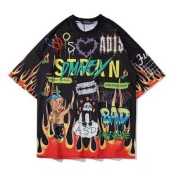 T-Shirt Coréen DMNEY™ -Mode Vêtements Boutique hallyu street tshirts noir xxl tshirt dmney 13717939781655