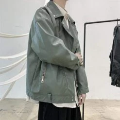 Veste Coréenne LEATHERED™ -Mode Vêtements Boutique hallyu street vert xxl veste coreenne leathered 16739538698263