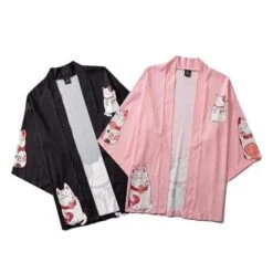 Kimono Japonais Welcome Kitty™ -Mode Vêtements Boutique hallyu street vestes veste kimono welcome kitty 13857505083415
